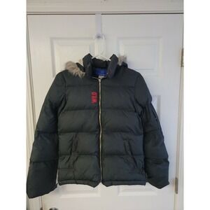 Reebok MN Wild Hockey NHL Jacket Sz. M/Junior Puffer, Black zippers missing pull